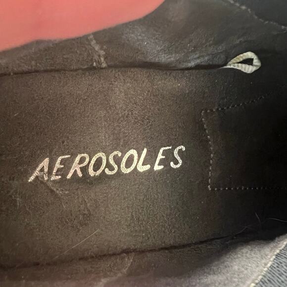 Aerosoles Sundown Wedge Boots 7 Womens Black Leather Ankle Booties Slip On New - Picture 9 of 10